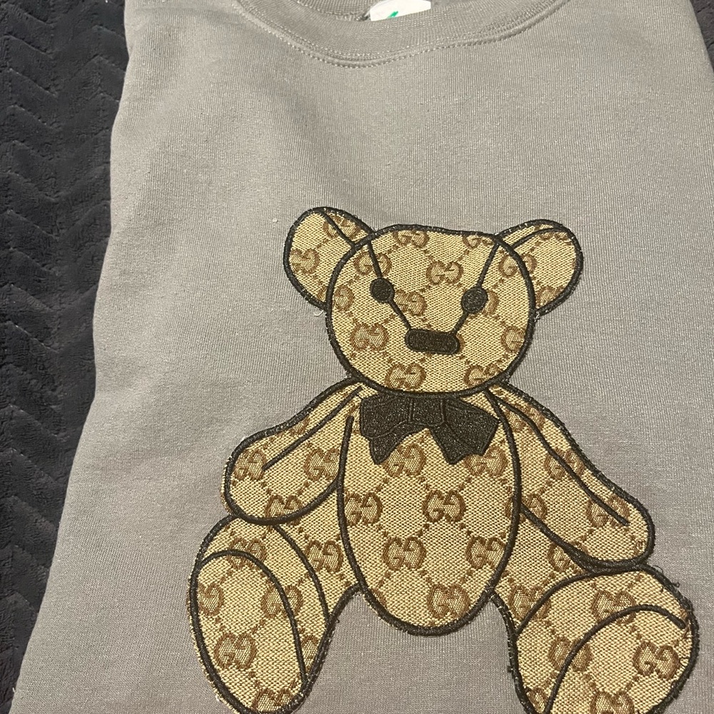 Designer inspired teddy bear sweatshirt